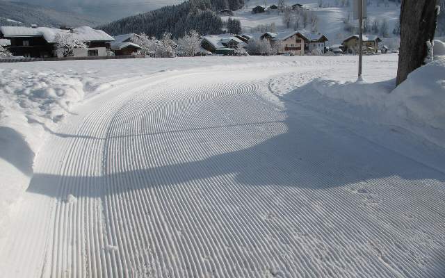 Loipeneinstieg direkt beim Ferienhaus Anna