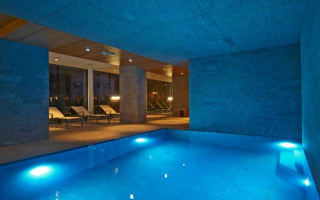 The indoor swimming pool with panoramic view