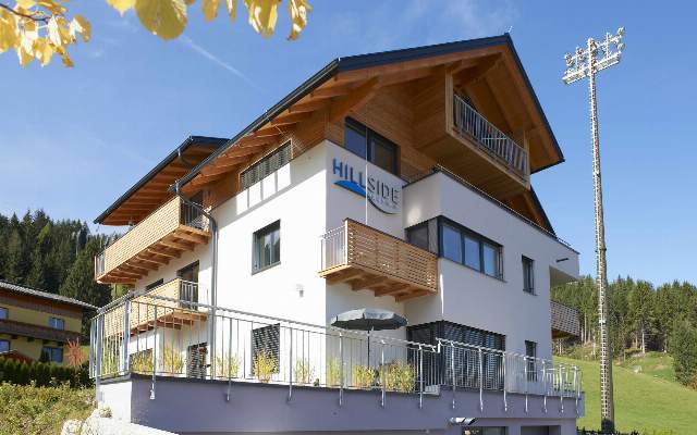 The Hillside is situated on a hillside with a magnificent view of Flachau