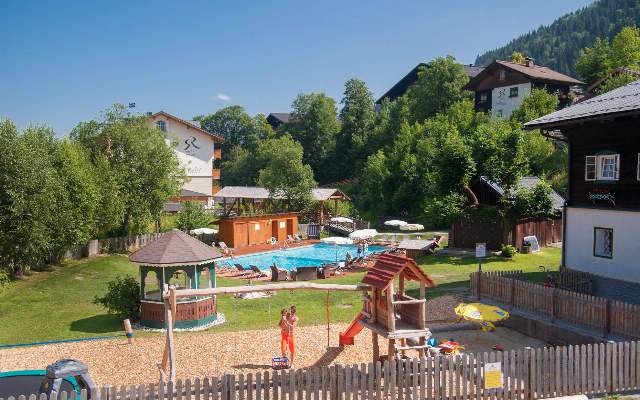 Swimming pool and large children's playground