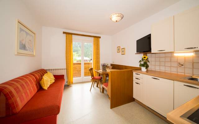The flats offer a fully-equipped kitchen