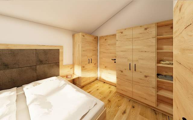High-quality bedroom with solid wood furniture and a high feel-good factor