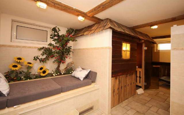 The small wellness area with sauna