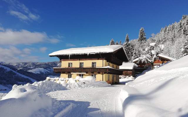 The Wechselmaishof is situated on a hill with a wonderful view of the village of Flachau